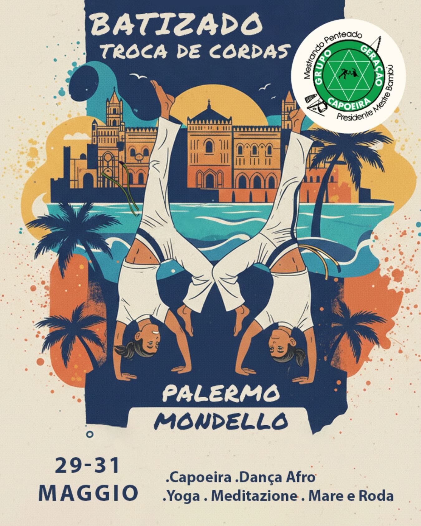 Locandina Batizado e Troca de Cordas — Palermo / Mondello, 29-31 maggio 2026